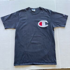 Black Champion “C” Big Logo T-shirt Men Size Large